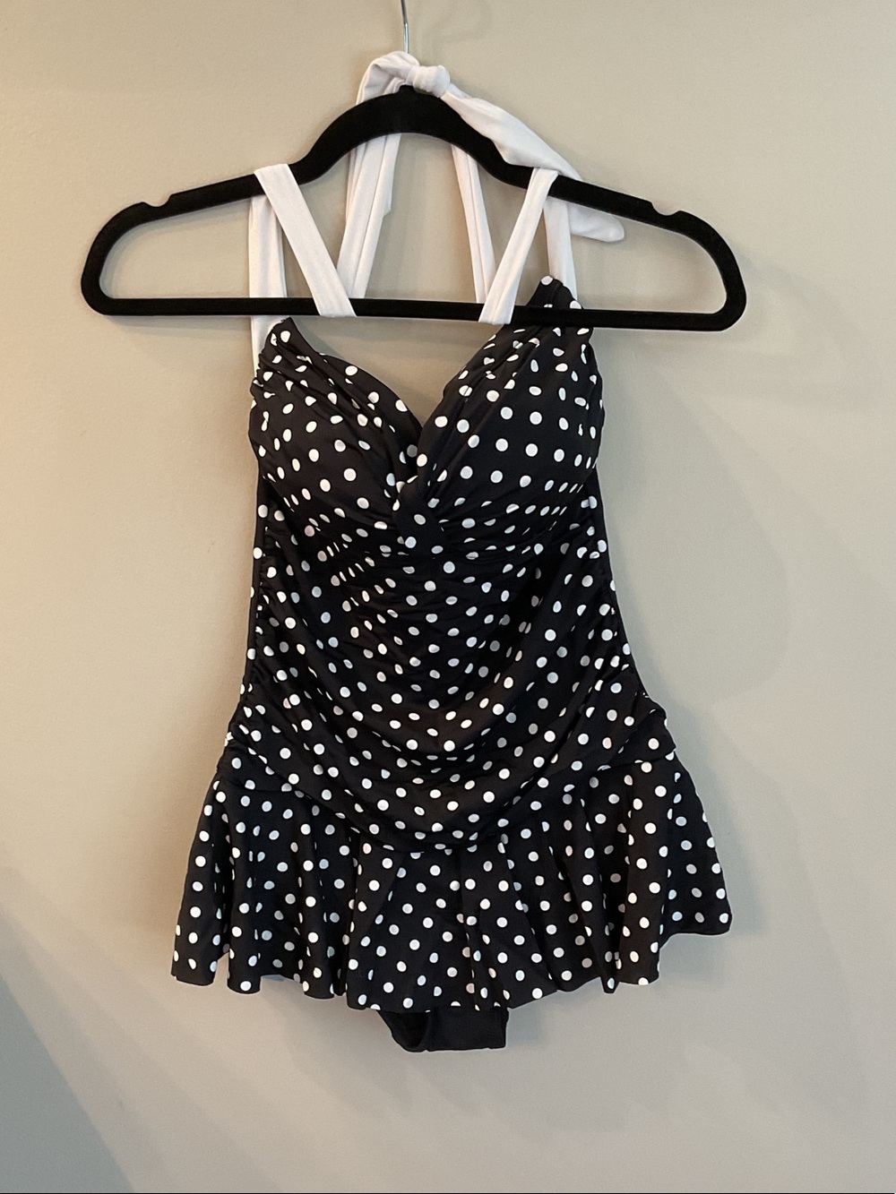 Chaps Black and White Polka Dot One-Piece Swimsuit for Kids